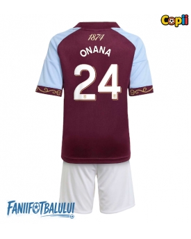 Aston Villa Amadou Onana #24 Echipament de Fotbal Replică 2025-26 Copii Acasa (+ Șorturi)